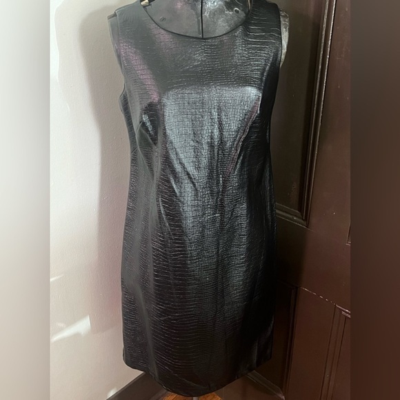 Shelby & Palmer Dresses & Skirts - SHELBY & PALMER Dress Sleeveless Faux Leather dress NWT